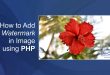 How to Add Watermark in Image using PHP